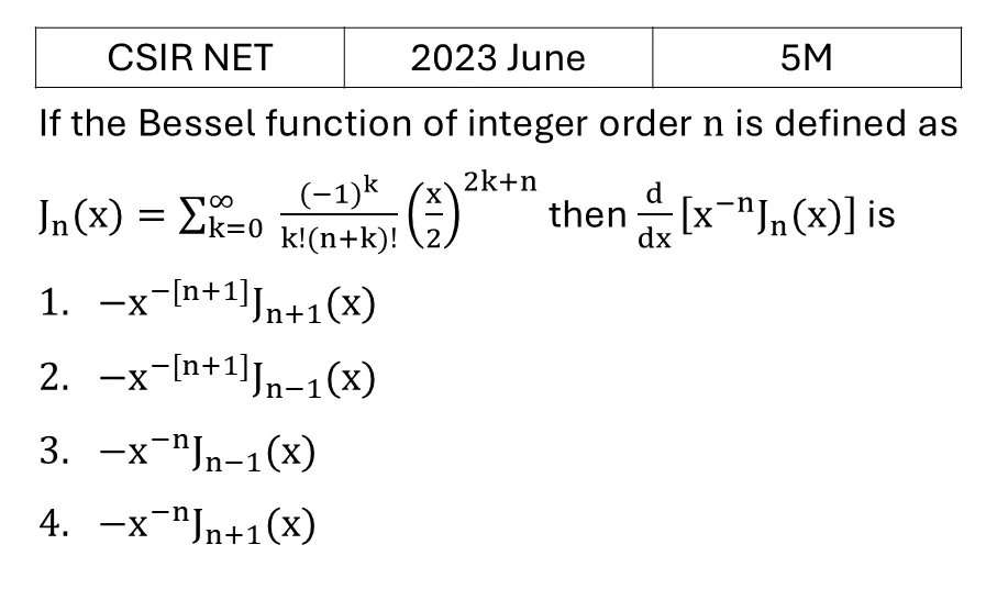 CSIR NET 2023 June Special Functions previous year question CSIR_2023_June_Q49