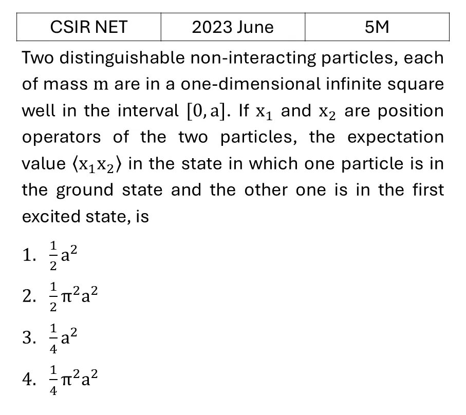 CSIR NET 2023 June Two particle System previous year question CSIR_2023_June_Q58
