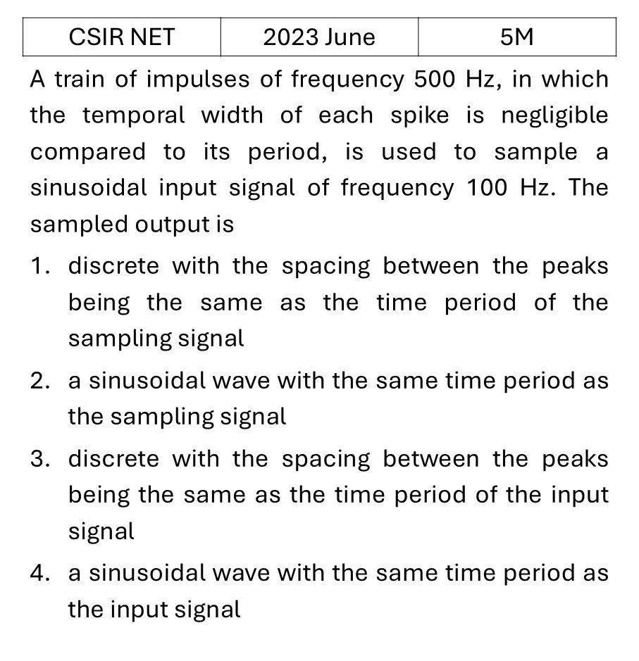 CSIR NET 2023 June Instruments previous year question CSIR_2023_June_Q65