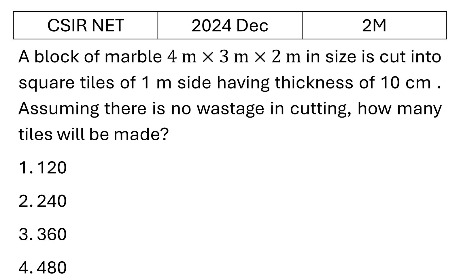 CSIR NET 2024 Dec Geometry previous year question CSIR_2024_Dec_Q15