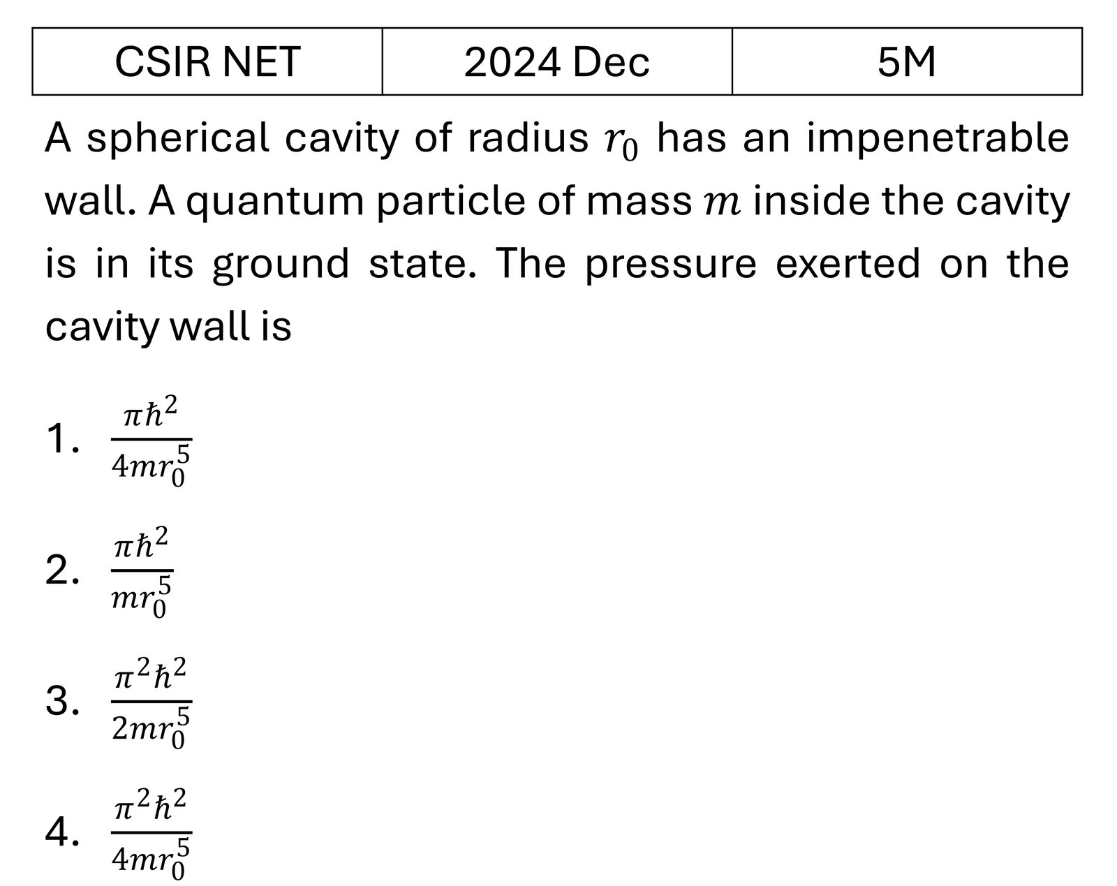 CSIR NET 2024 Dec Quantum Statistical Mechanics previous year question CSIR_2024_Dec_Q73