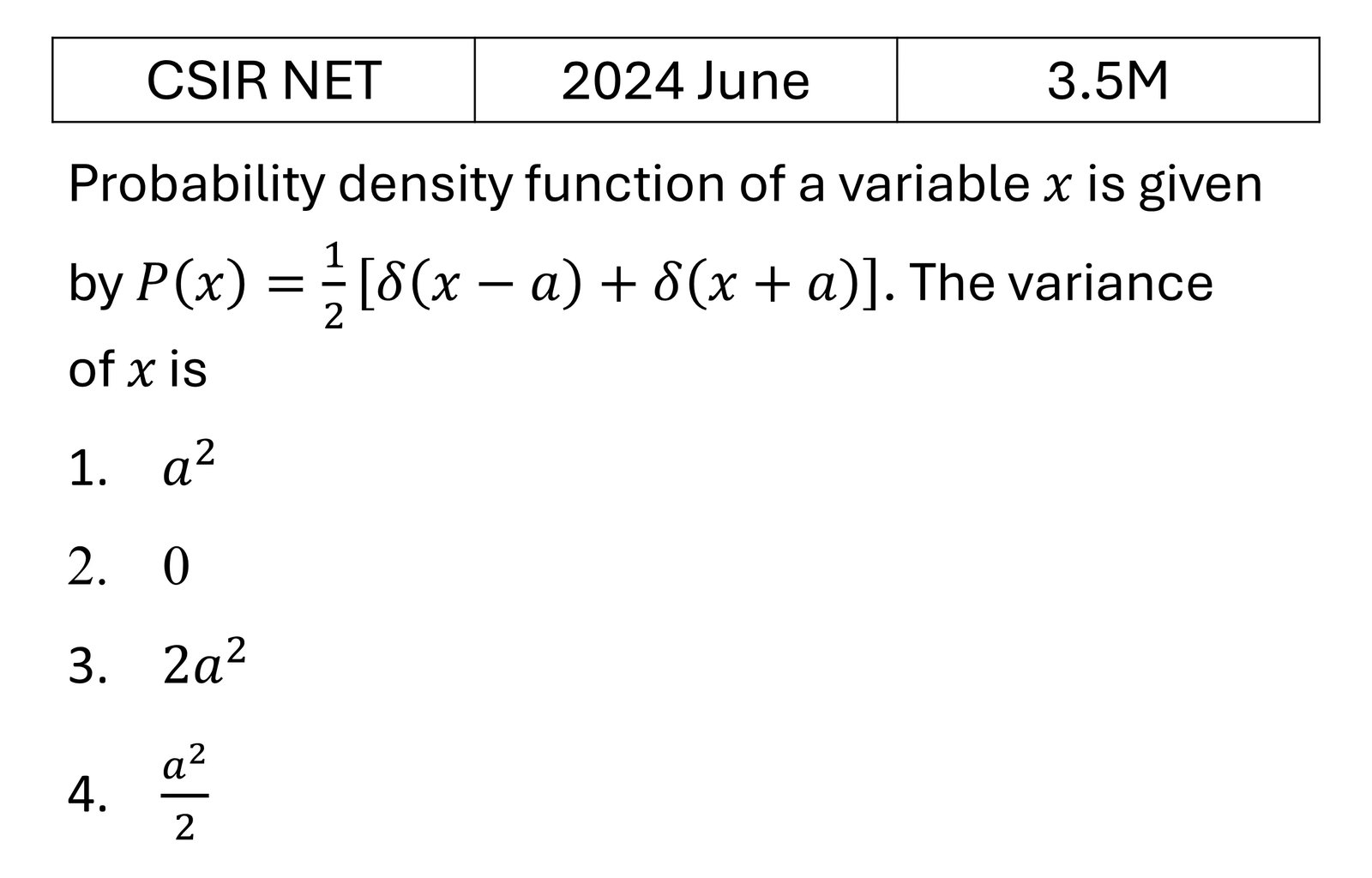 CSIR NET 2024 June Probability previous year question CSIR_2024_June_Q30