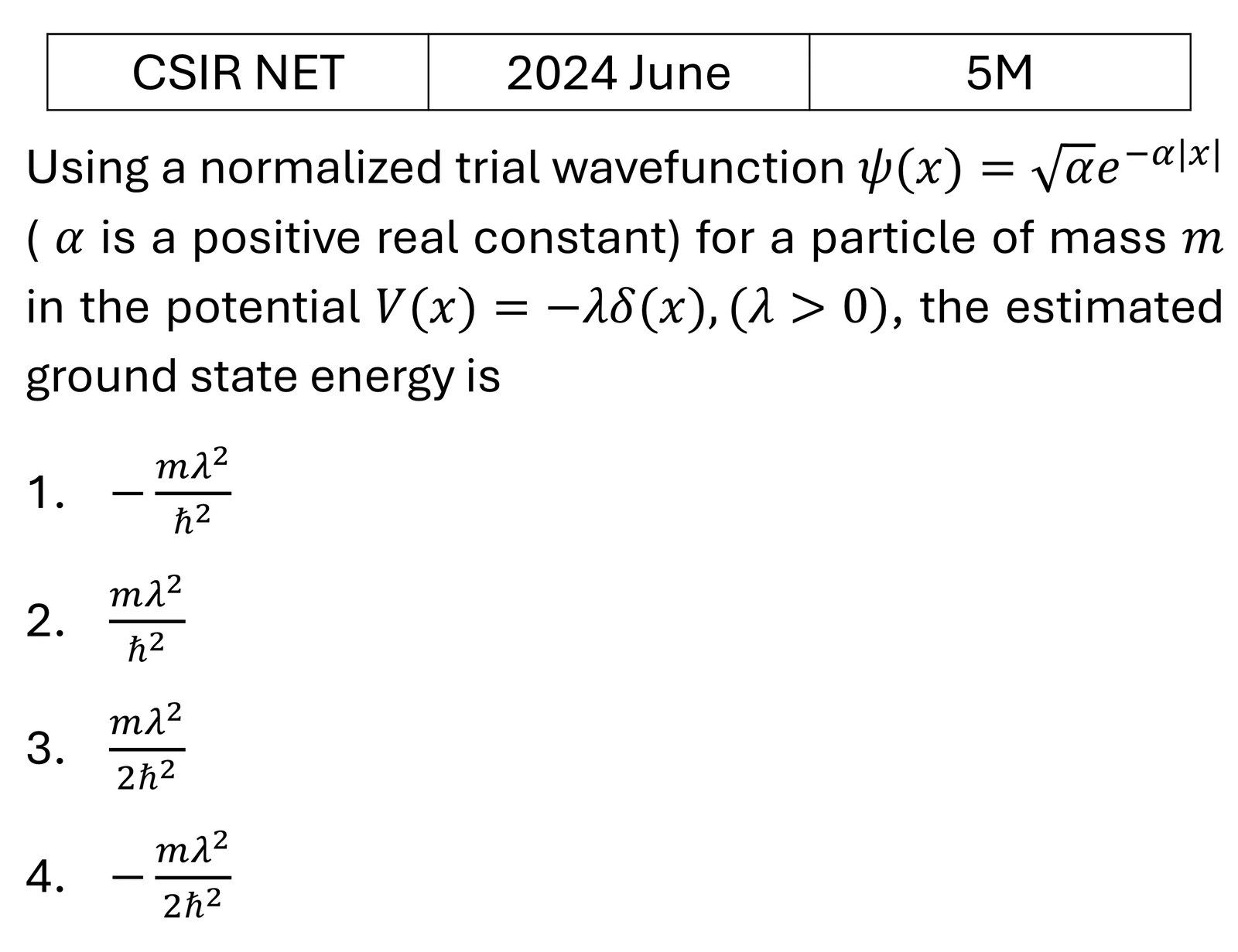 CSIR NET 2024 June Variational Principle previous year question CSIR_2024_June_Q50