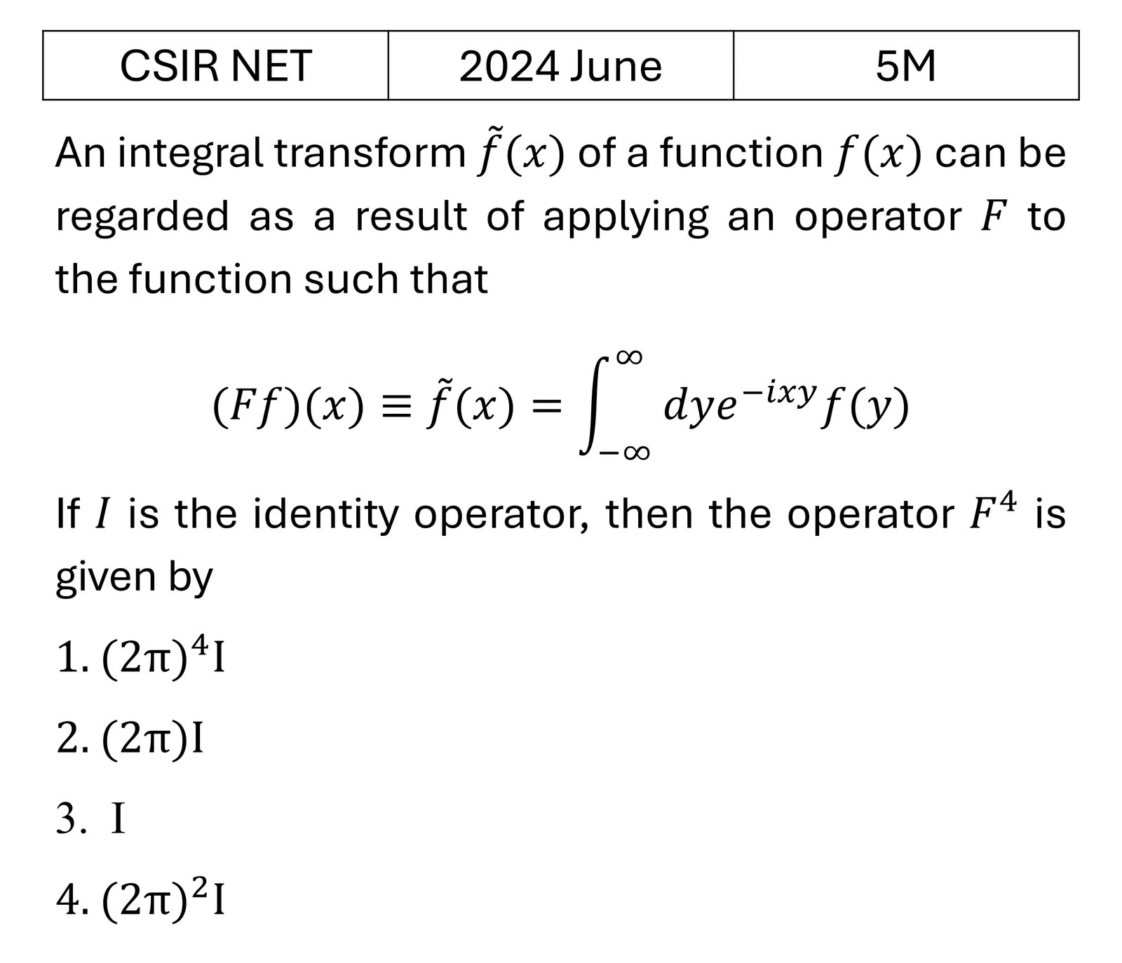 CSIR NET 2024 June Integral Equations previous year question CSIR_2024_June_Q54
