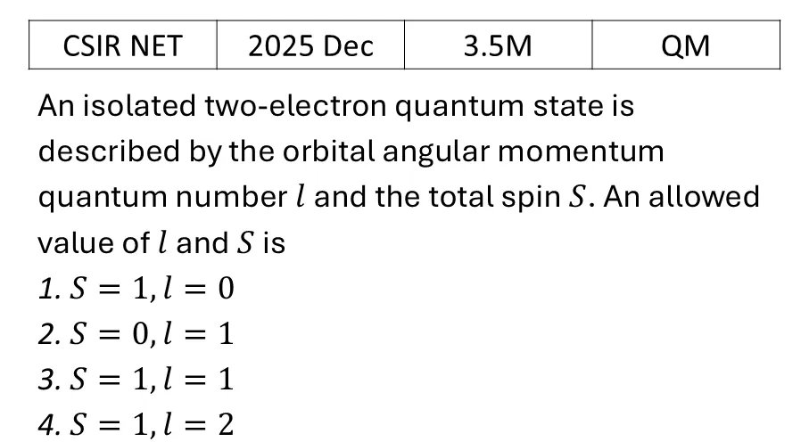 CSIR NET 2025 Dec Two particle System previous year question CSIR_2025_Dec_Q37