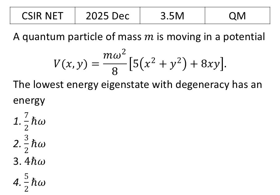 CSIR NET 2025 Dec Quantum Harmonic Oscillator previous year question CSIR_2025_Dec_Q39