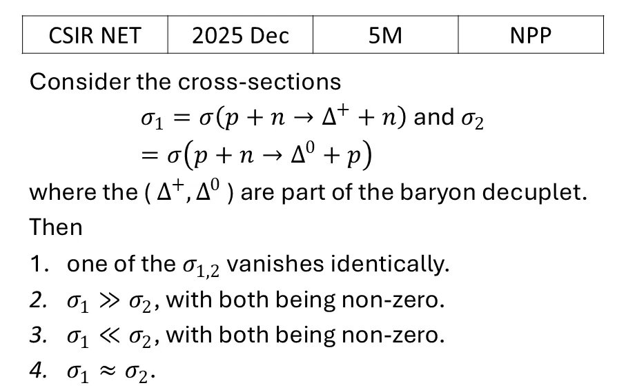 CSIR NET 2025 Dec Particle Physics previous year question CSIR_2025_Dec_Q56