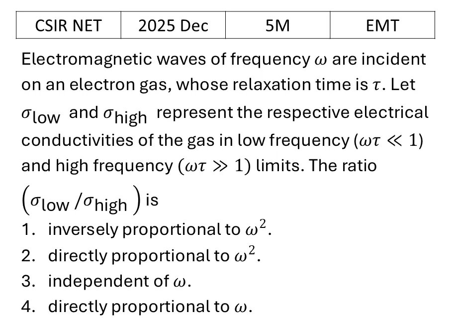 CSIR NET 2025 Dec Plasma previous year question CSIR_2025_Dec_Q59