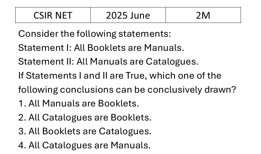 CSIR NET 2025 June Reasoning previous year question CSIR_2025_June_Q1