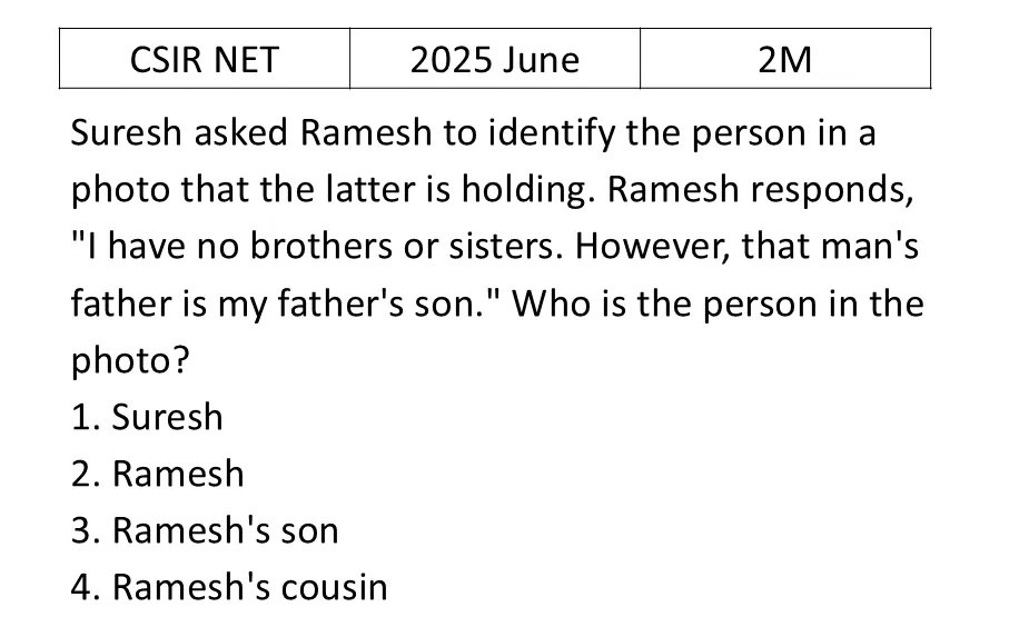 CSIR NET 2025 June Reasoning previous year question CSIR_2025_June_Q12
