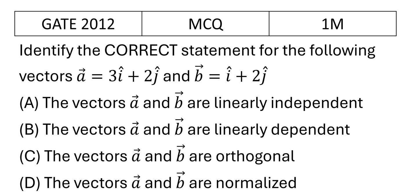 GATE 2012 Vector Analysis previous year question GATE_2012_Q1