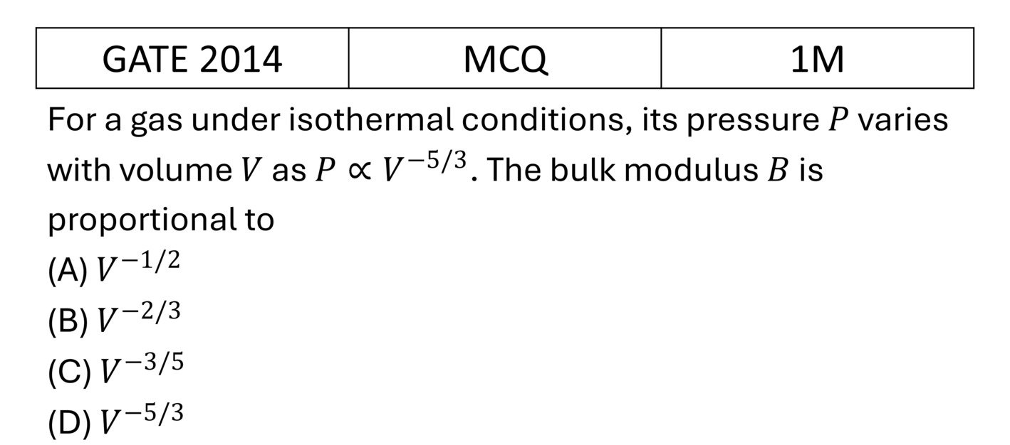 GATE 2014 Laws of thermodynamics previous year question GATE_2014_Q20