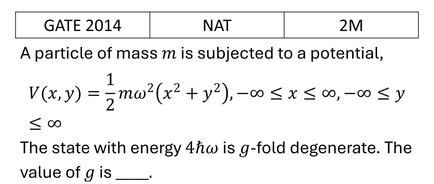 GATE 2014 Quantum Harmonic Oscillator previous year question GATE_2014_Q41