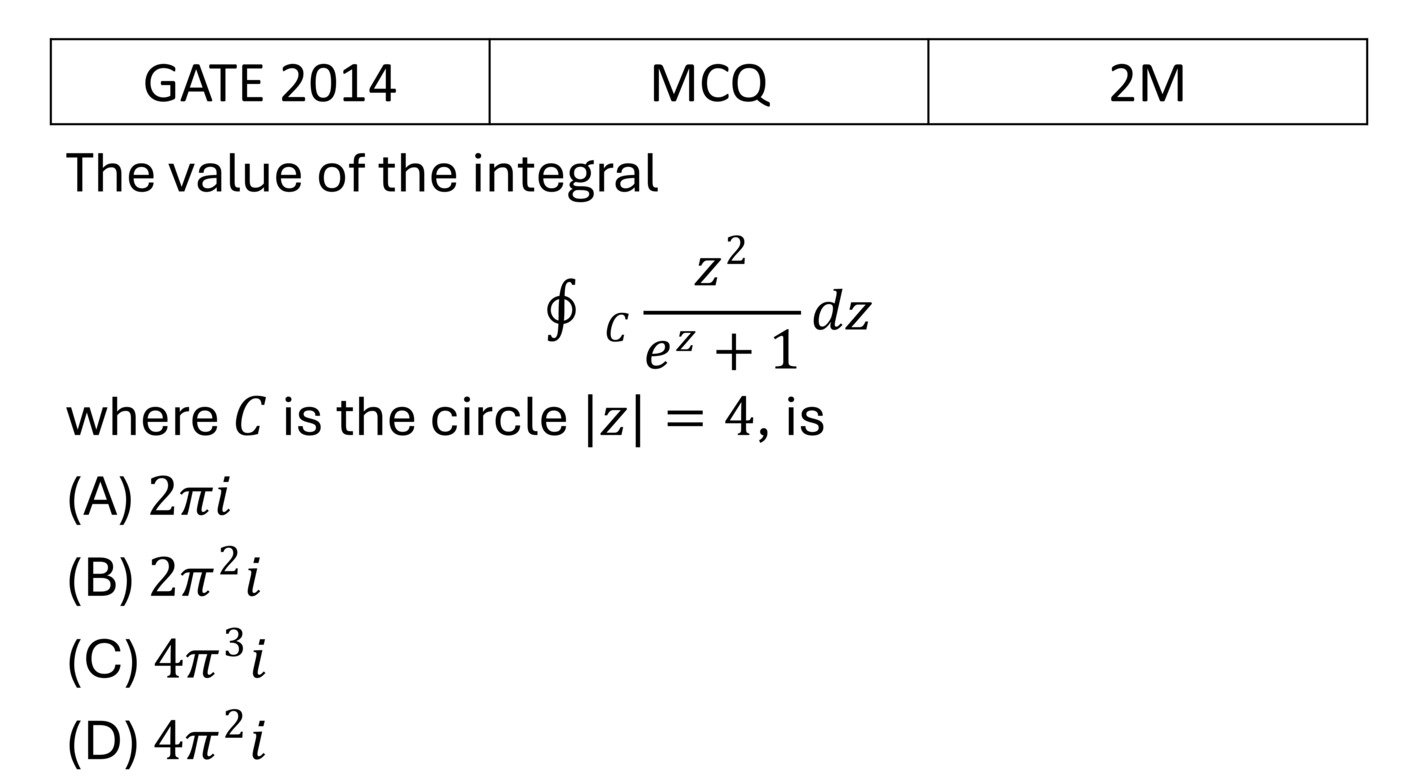 GATE 2014 Complex Analysis previous year question GATE_2014_Q45