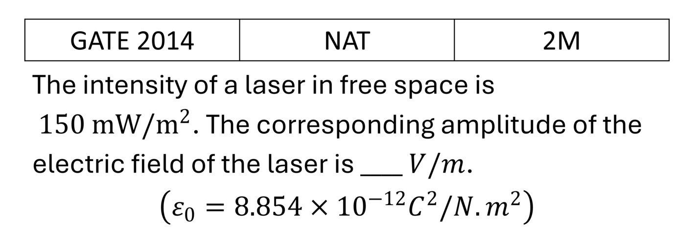 GATE 2014 EM Waves previous year question GATE_2014_Q55