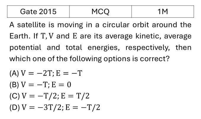 GATE 2015 Central forces previous year question GATE_2015_Q11