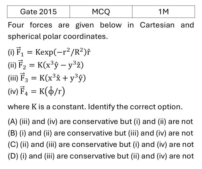 GATE 2015 Central forces previous year question GATE_2015_Q35
