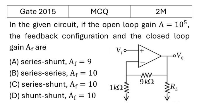 GATE 2015 OPAMP previous year question GATE_2015_Q58