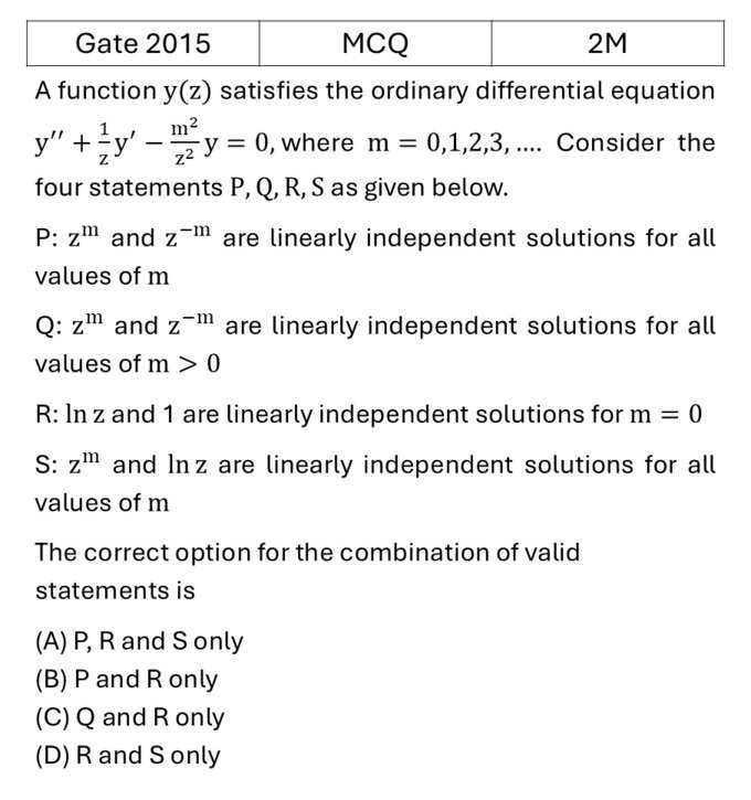 GATE 2015 Differential Equations previous year question GATE_2015_Q59