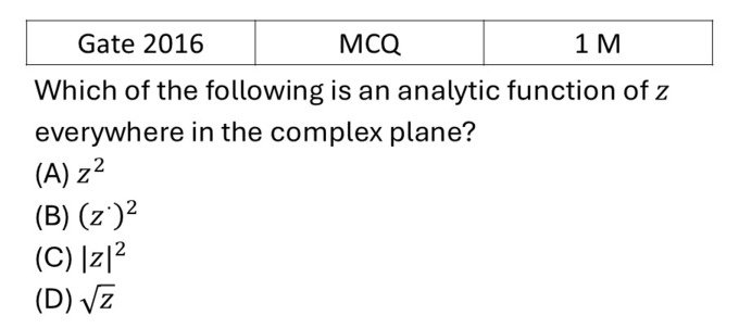 GATE 2016 Complex Analysis previous year question GATE_2016_Q22