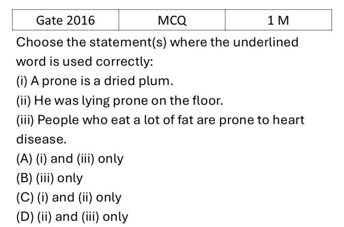 GATE 2016 English previous year question GATE_2016_Q3