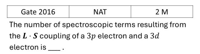GATE 2016 Effects in atomic physics previous year question GATE_2016_Q37