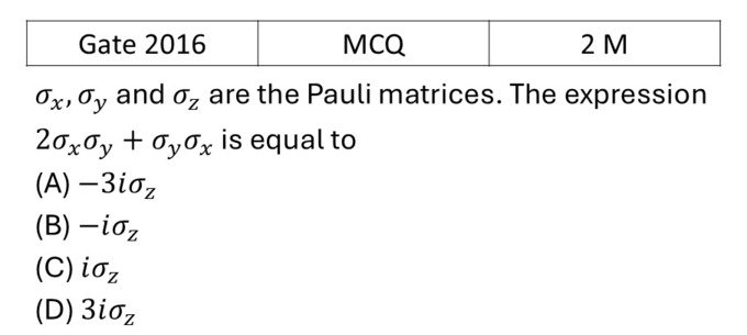 GATE 2016 Matrices previous year question GATE_2016_Q44
