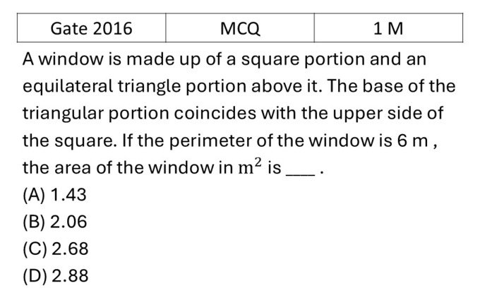 GATE 2016 Geometry previous year question GATE_2016_Q5