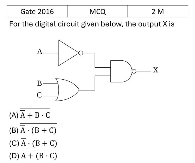 GATE 2016 Logic Gates previous year question GATE_2016_Q54