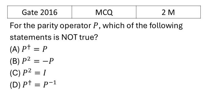 GATE 2016 Basics Quantum Mechanics previous year question GATE_2016_Q61