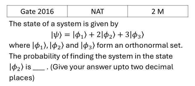 GATE 2016 Basics Quantum Mechanics previous year question GATE_2016_Q63