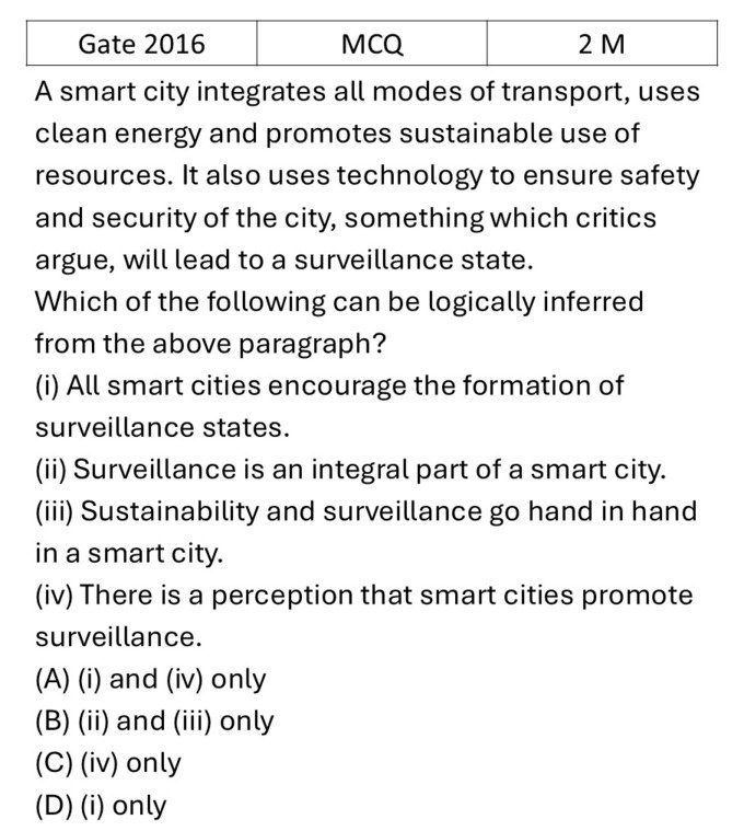GATE 2016 Reasoning previous year question GATE_2016_Q7