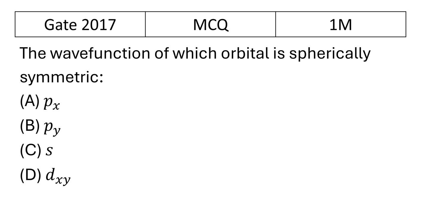 GATE 2017 Orbital angular Momentum and Hydrogen atom previous year question GATE_2017_Q14