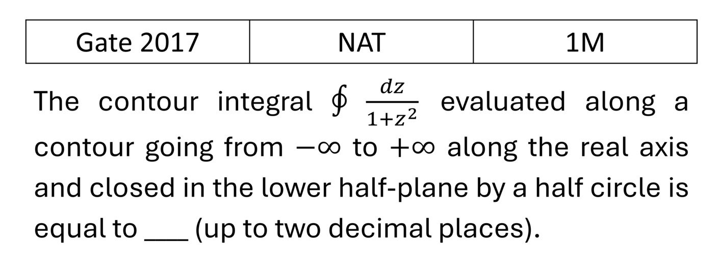 GATE 2017 Complex Analysis previous year question GATE_2017_Q15