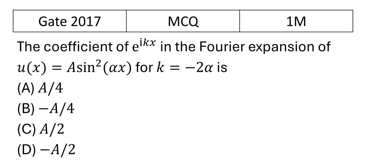 GATE 2017 Fourier and Laplace transform previous year question GATE_2017_Q21