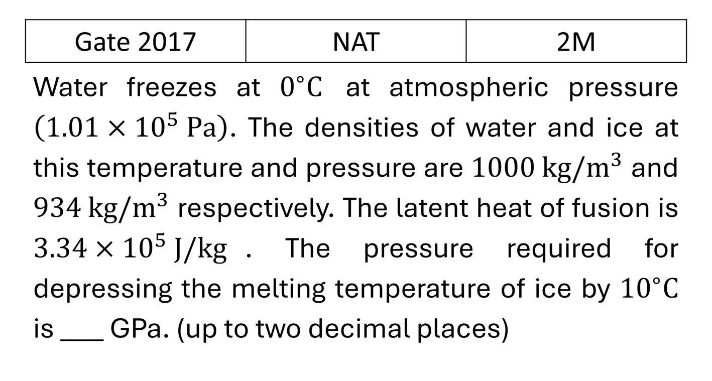 GATE 2017 Phase transition previous year question GATE_2017_Q29
