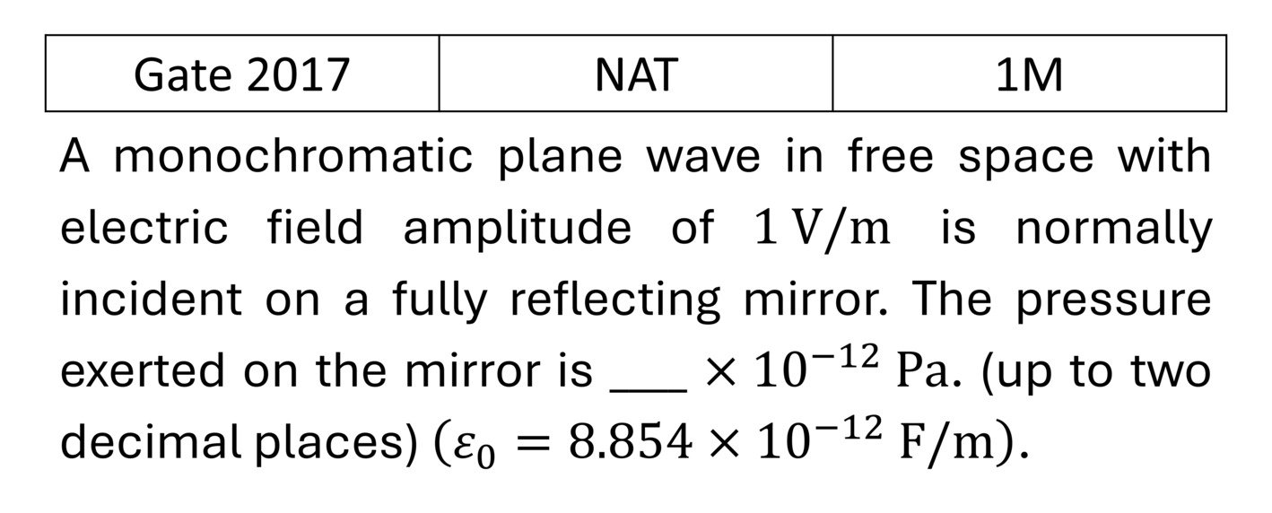 GATE 2017 EM Waves previous year question GATE_2017_Q4