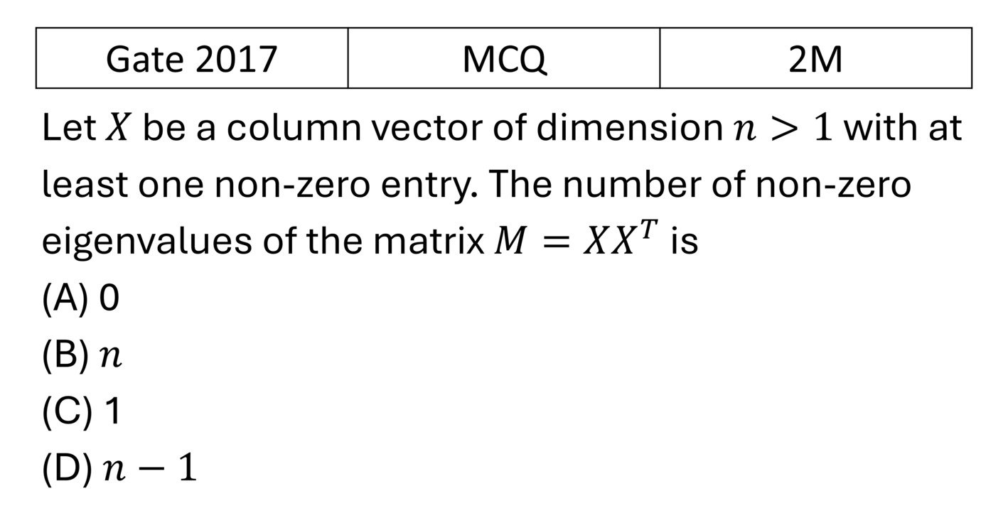 GATE 2017 Matrices previous year question GATE_2017_Q40