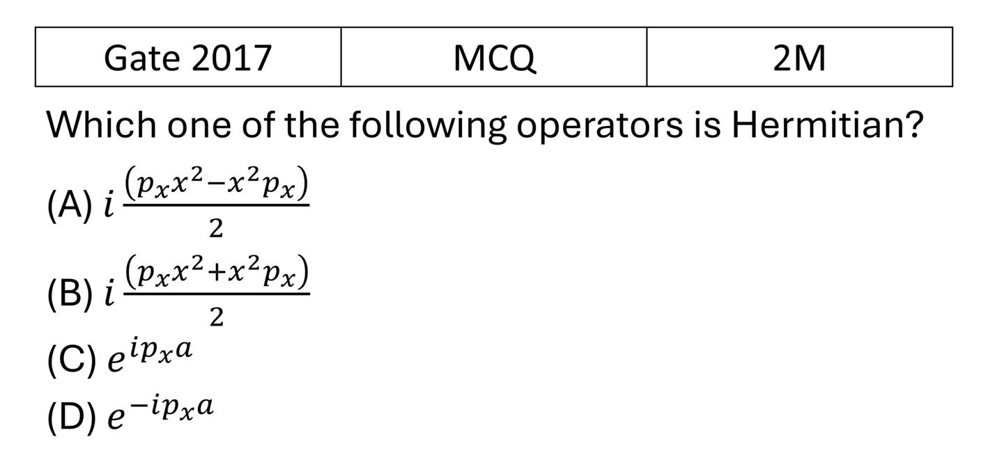 GATE 2017 Basics Quantum Mechanics previous year question GATE_2017_Q47