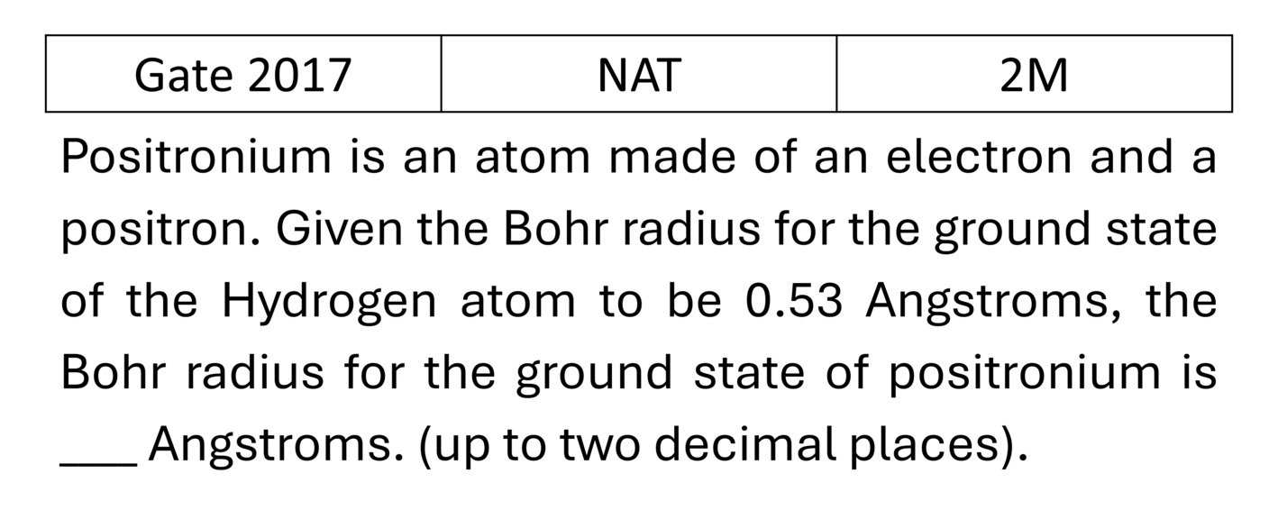 GATE 2017 Model of atom previous year question GATE_2017_Q55
