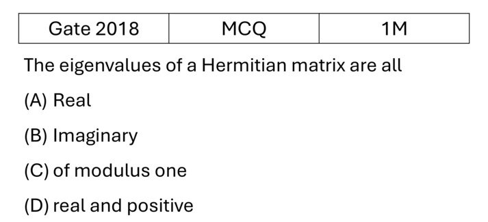 GATE 2018 Matrices previous year question GATE_2018_Q11