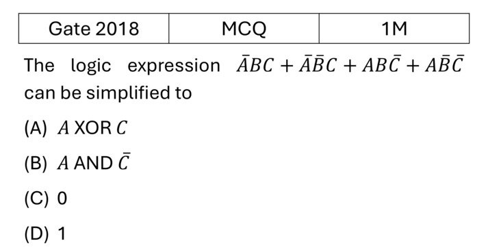 GATE 2018 Logic Gates previous year question GATE_2018_Q21
