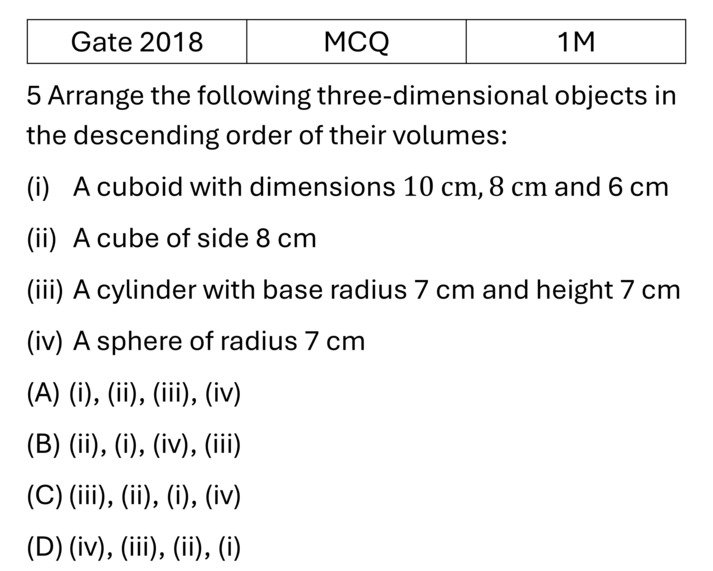 GATE 2018 Geometry previous year question GATE_2018_Q5
