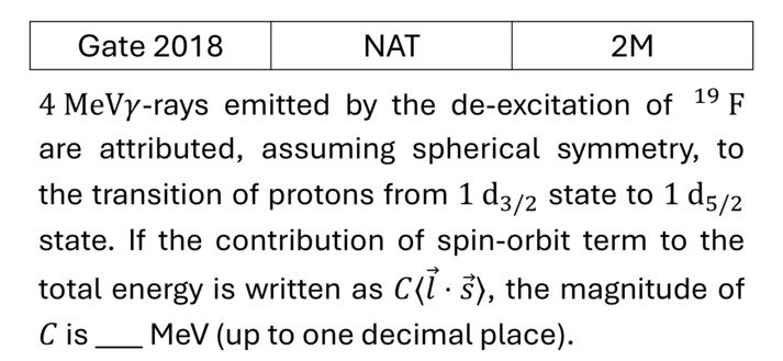 GATE 2018 Radioactivity previous year question GATE_2018_Q51