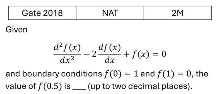 GATE 2018 Differential Equations previous year question GATE_2018_Q54