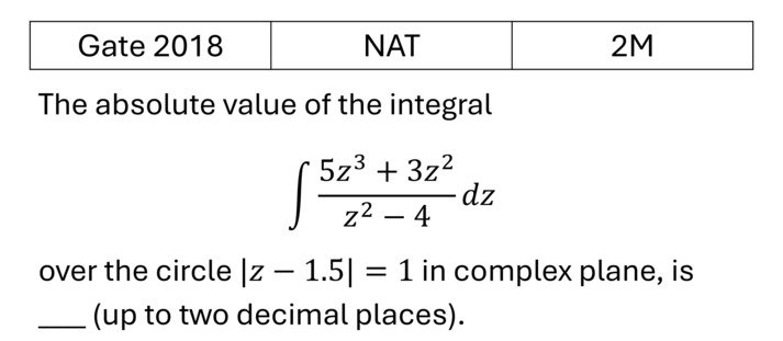 GATE 2018 Complex Analysis previous year question GATE_2018_Q55