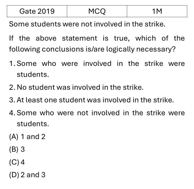 GATE 2019 Reasoning previous year question GATE_2019_Q2