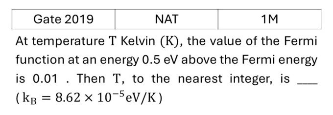 GATE 2019 Quantum Statistical Mechanics previous year question GATE_2019_Q33