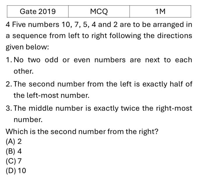 GATE 2019 Reasoning previous year question GATE_2019_Q4