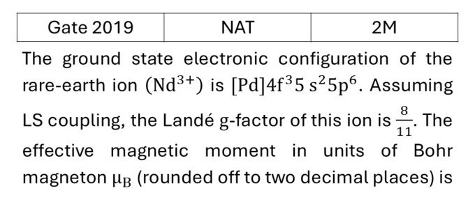 GATE 2019 Effects in atomic physics previous year question GATE_2019_Q54